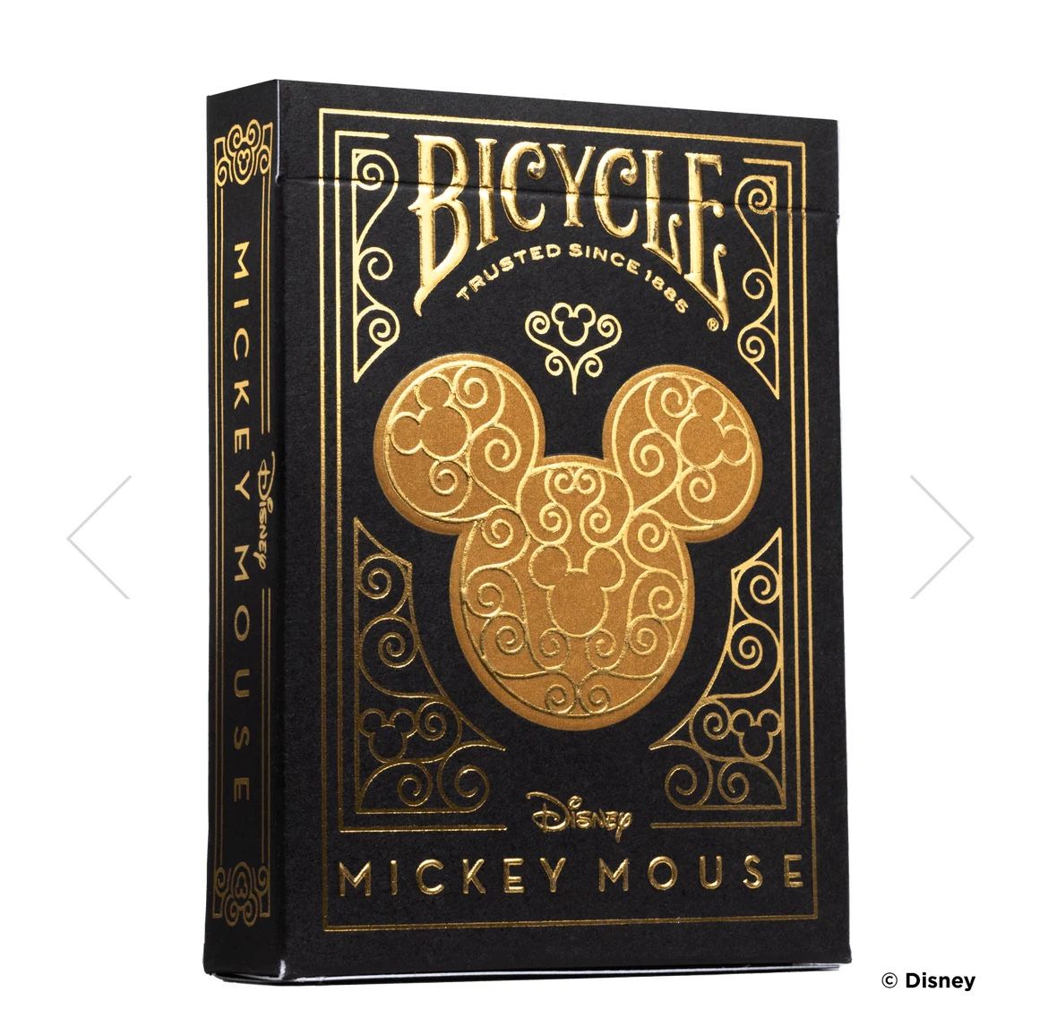 BICYCLE DISNEY MICKEY MOUSE BLACK AND GOLD PLAYING CARDS