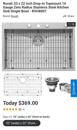 Ruvati Stainless Steel Kitchen Sink
