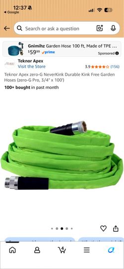 Teknor Apex zero-G NeverKink Durable Kink Free Garden Hoses (zero-G Pro, 3/4" x 100')