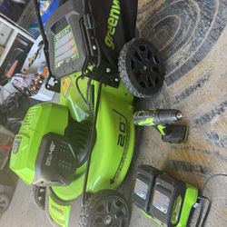 Greenworks 40v Lawnmower & Drill