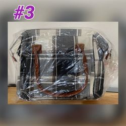 Portable Travel Diaper Bag - Black White