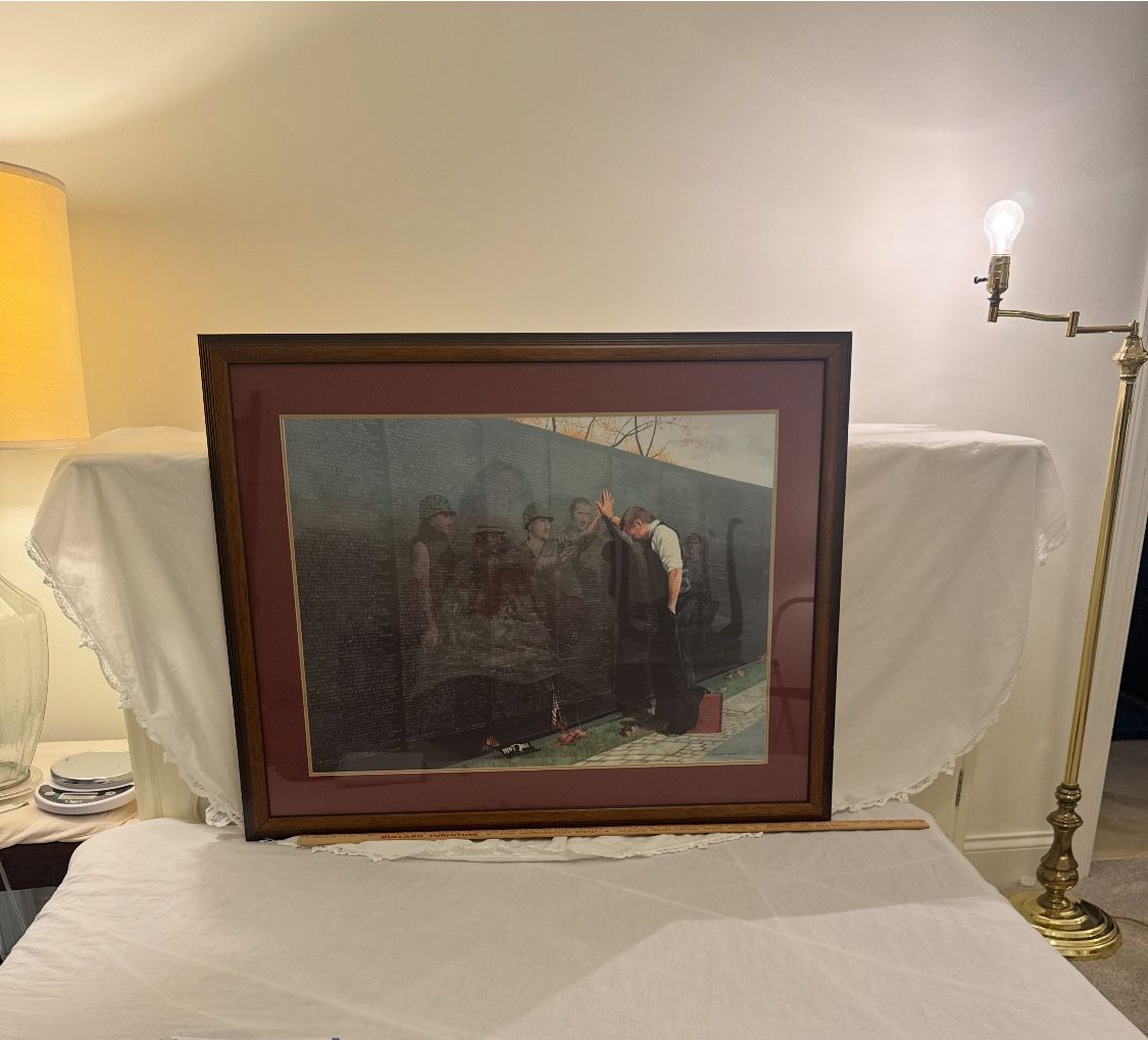 Framed Lee Teter “Reflections” Vietnam Memorial Print- 34x27