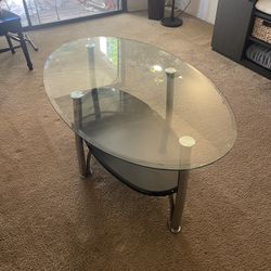 Modern Glass Two-Tier Coffee Table