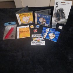 Nintendo DS Brain Age 1 & 2 Brain Boost And 100  Classic Books, New Car Adapter/ New  🖊 Pens