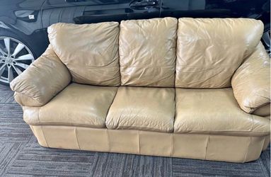Tan Italian Leather Couch