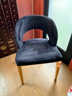 Black velvet and gold chair