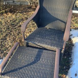 Wicker chair and ottoman 