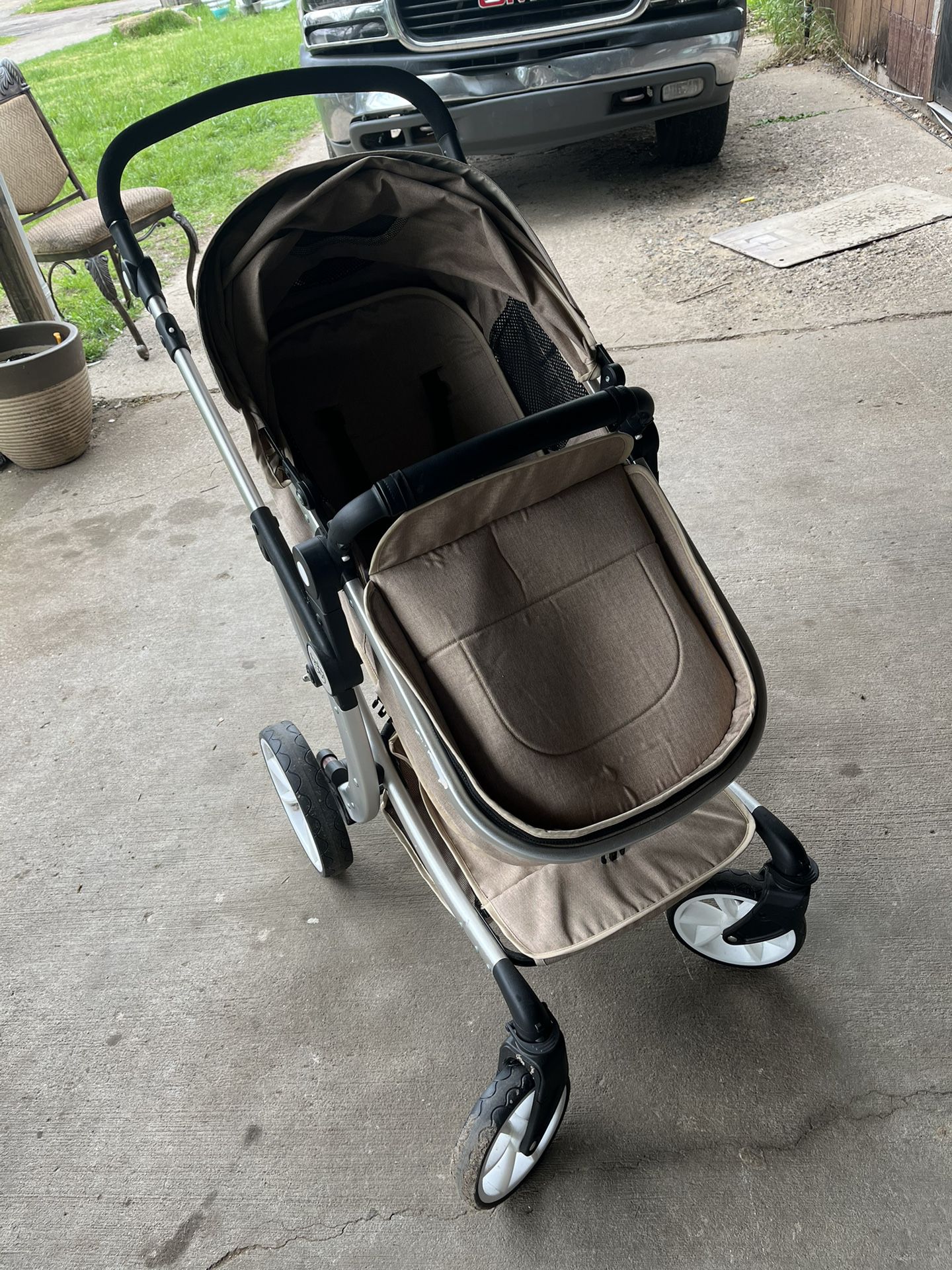 Baby Joy Stroller 2 In 1 Convertible Bassinet Reclining Stroller 