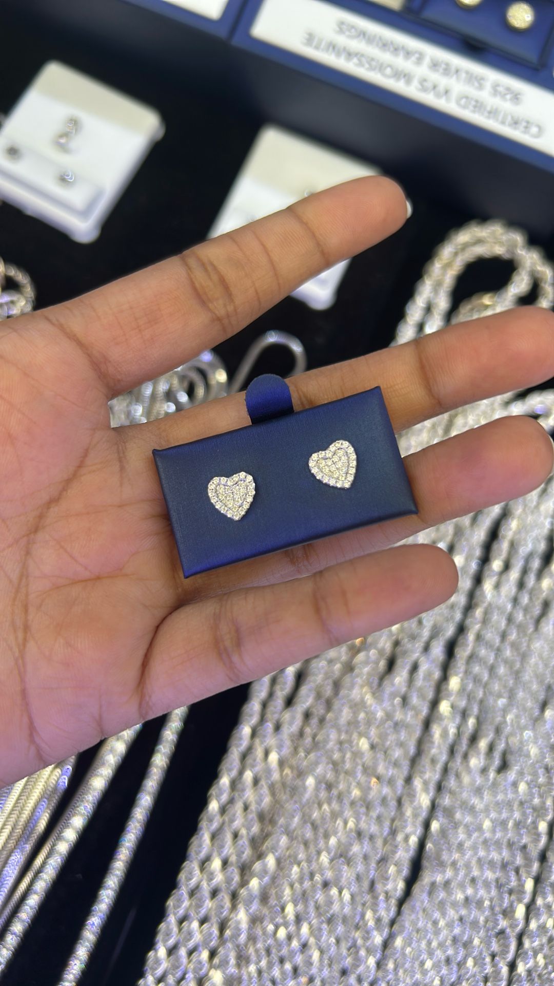 Silver Moissanite Earings