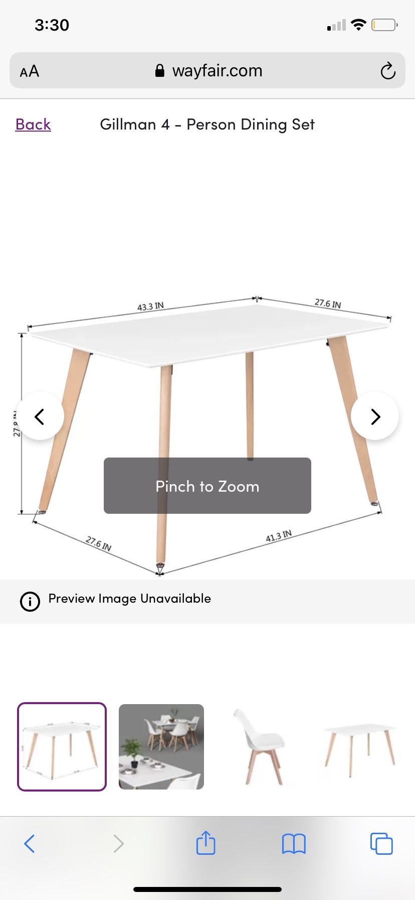 White Dining Table For Four 