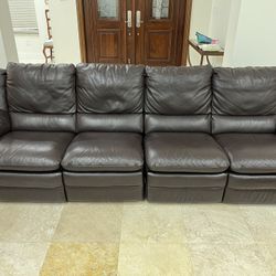 Natuzzi Leather Recliner Couch.
