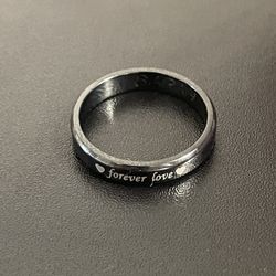 Pre-owned Forever Love Black Ring Size 8