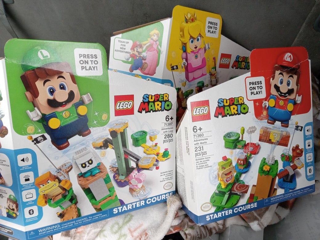 New! Mario, Luigi And Princess Peach Lego Bundle