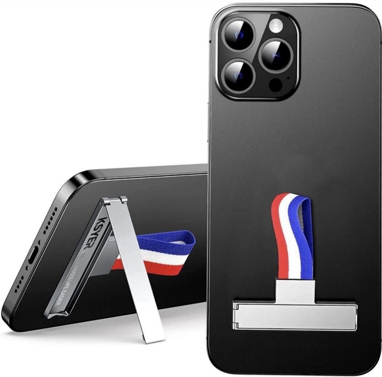 Phone Grip Holder for Hand & Phone Kickstand, Phone Gripper for Back of Phone Finger Strap Hand Holder Stand for iPhone Magsafe Samsung Galaxy All Pho