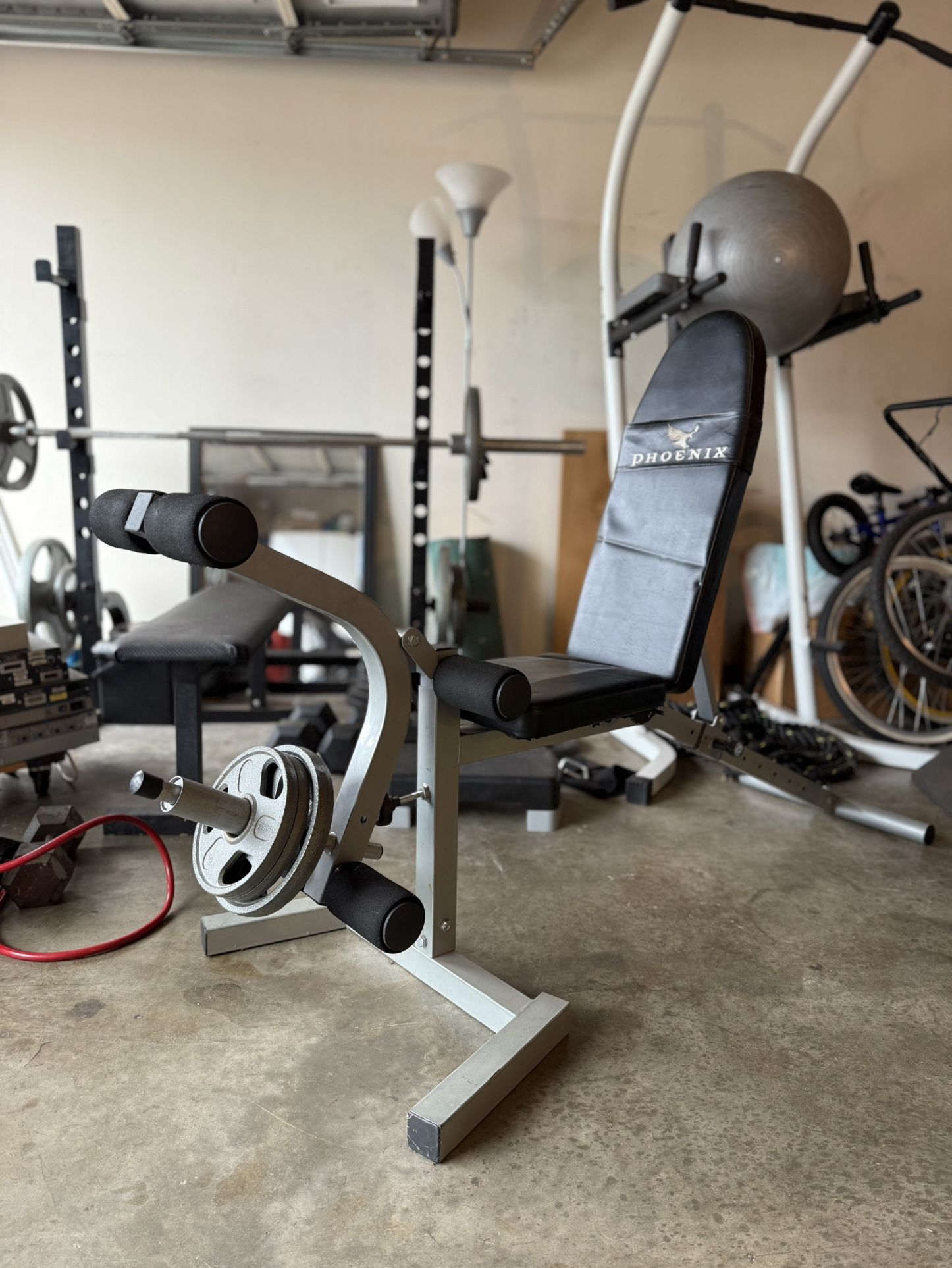 Adjustable Exercise Workout Bench w/ Weights