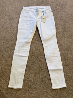 7 For All Mankind White Skinny Jeans