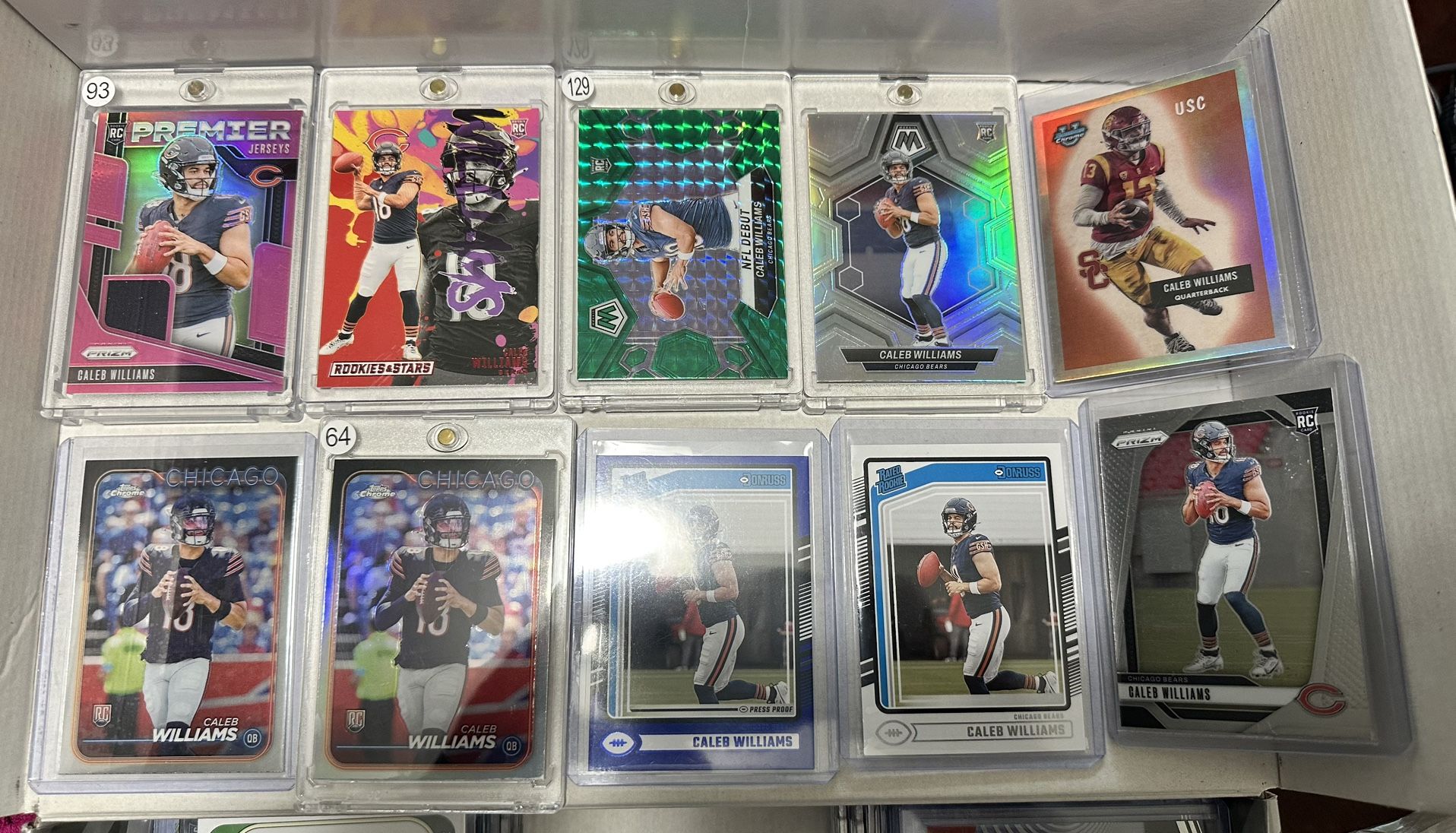 Caleb Williams Rookie Card Lot Near-Mint To Gem-Mint
