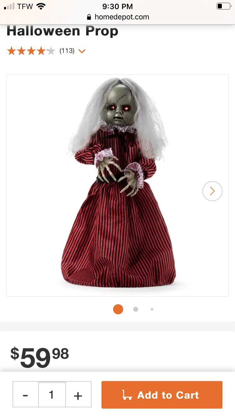 Haunted Holly 2ft. Roaming Talking LED Animatronic Doll Halloween Prop