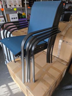 Stackable Outdoor Patio Chairs Set of 4 or Set of 6