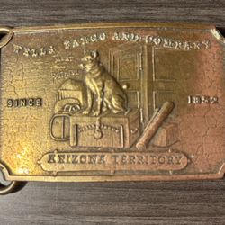 Tiffany & Co. Brass Belt Buckle Arizona Territory Cowboy Accessory London England 