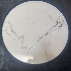 Set of 2 blue Suede Ottomans with reversible lid