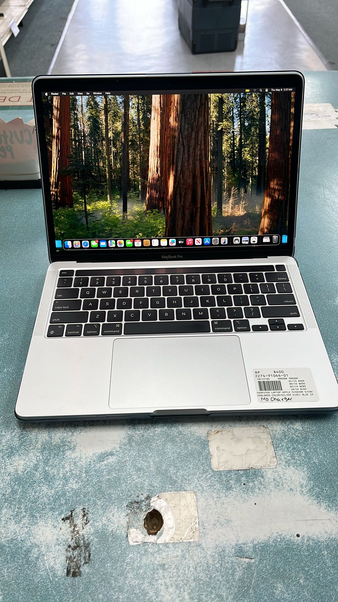 Apple MacBook Pro 2020 M1 8GB  Silver With Blue Case No Power Cord