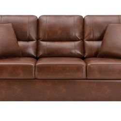 Excellent Condition Faux Leather Couch- Like New!