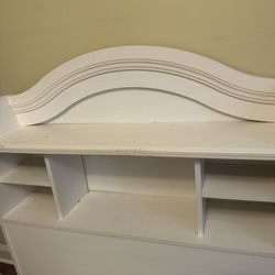 South Shore Tiara Mates Bed, Twin, White, Drawers, Bookcase Headboard