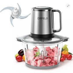 ORFELD Meat Grinder Electric Food Chopper, 2 Speed 8 Cup Food Processor, Silver