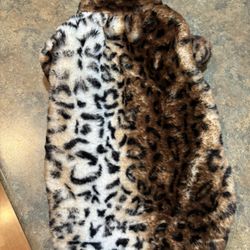 Dog faux fur coat. Cheetah print dog coat. Reversible dog coat. Dog jacket. Xs/small