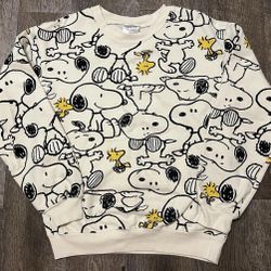 Peanuts Snoopy AOP Crewneck Sweater size XS