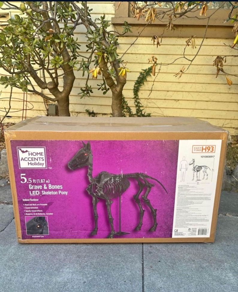 5.5 FT LED Skeleton Pony Halloween Home Depot Home Accents Prop Decoration