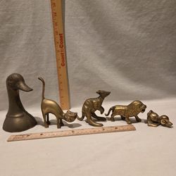 VTG  solid Brass Collectables 5 different animals 
