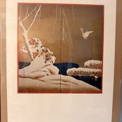 Mandarin Ducks in Snow Jannes Art Publishing Print Poster