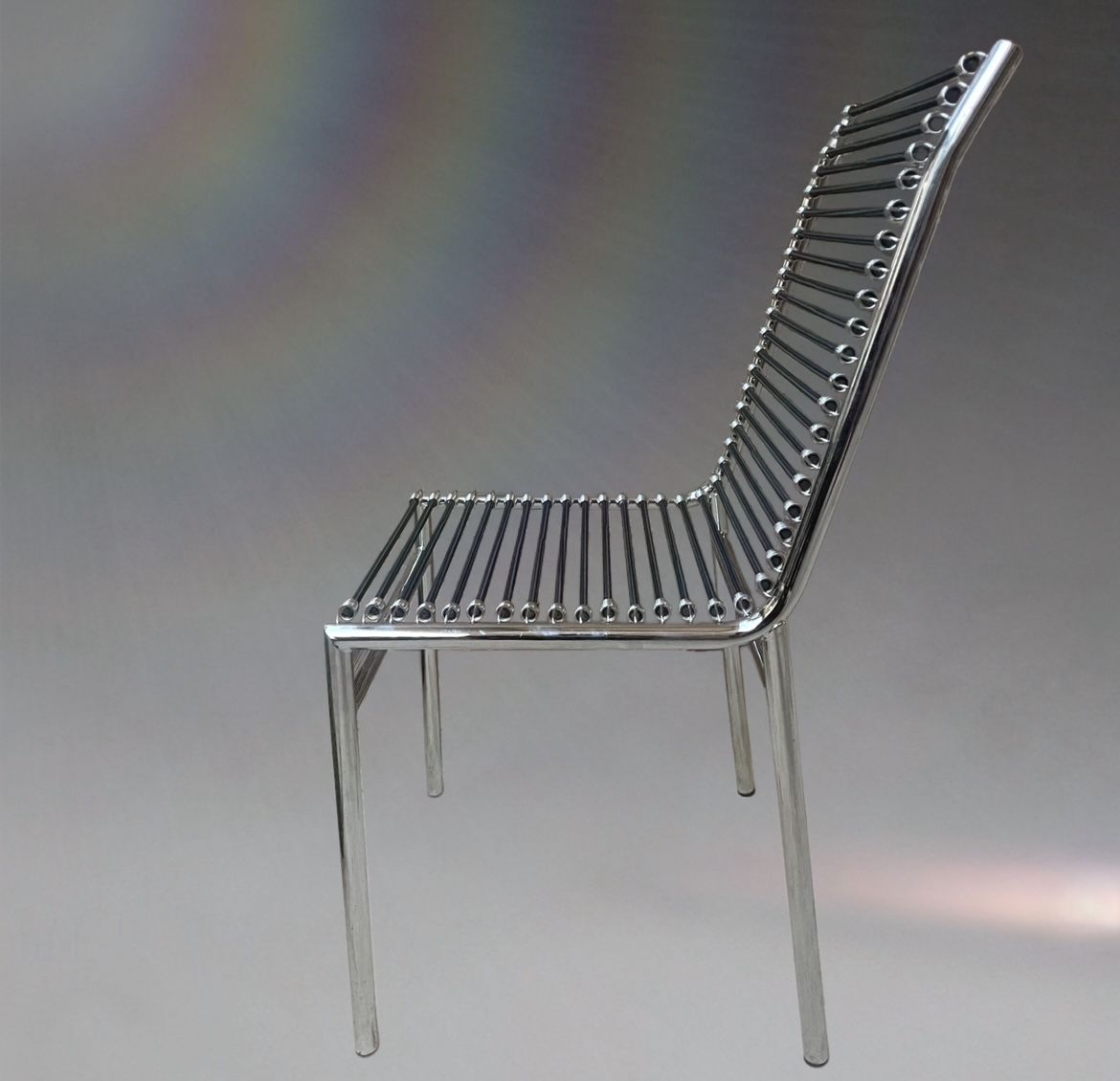 Four Rare & Iconic Industrial Bauhaus design bungee cord “Sandows”Chairs