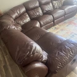 7 piece leather sectional