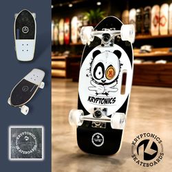 Kryptonics Kids 6+ Stubby Cruiser Panda Graphic Complete Skateboard - 19"