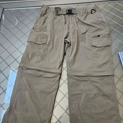 Mens BC Clothing co. Belted stretch convertible cargo pants