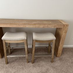 Behind the Couch Table and Stools