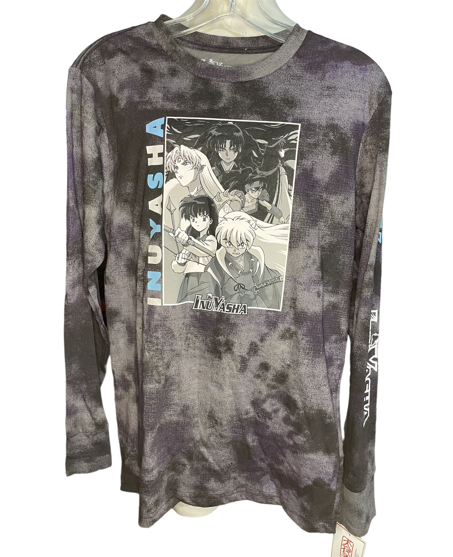 NWT Funimation Inuyasha Anime Graphic Logo Tye-Dye Long Sleeve Adult small