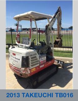 2013 Takeuchi TB016 for sale!