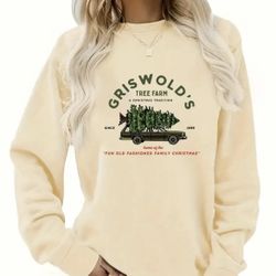 Griswolds Tree Farm Graphic Print Long Sleeve Sweatshirt