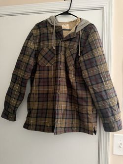 Flannel Shirt Jacket with Hood
