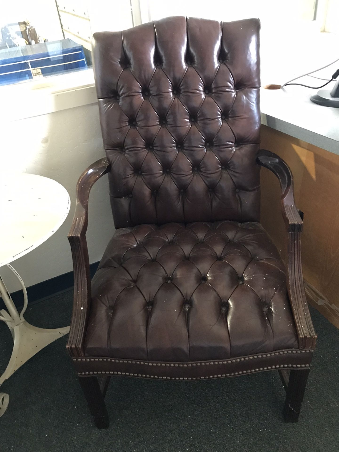 2 High Backed Leather Chairs