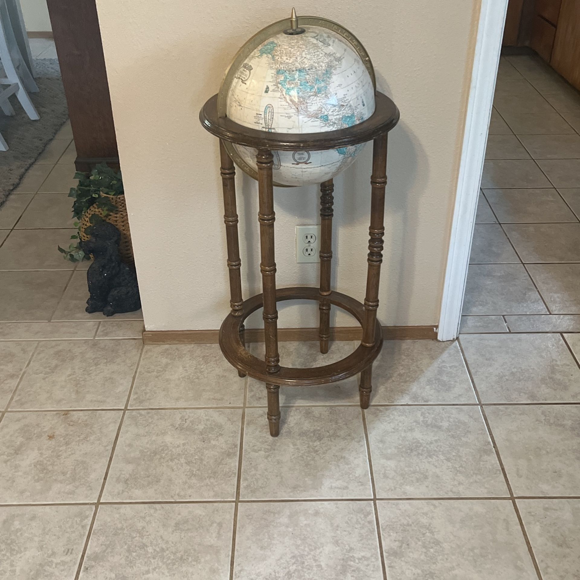 VINTAGE 12 CRAM'S IMPERIAL WORLD GLOBE MERCATOR PROJECTION WITH WOOD STAND