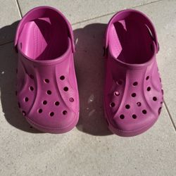 Girls pink size 1 crocs