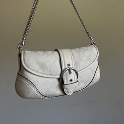 cream coach soho shoulder bag