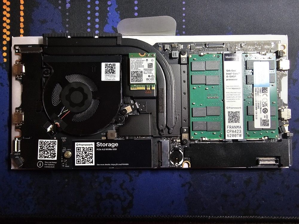 Framework 13 Mainboard Intel 12th gen i5-1240p + 32GB RAM