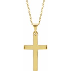 18K Yellow Gold-Plated Sterling Silver Cross Necklace
