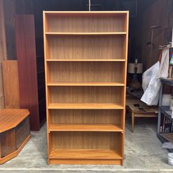 Vintage Danish Mid Century Modern Teak Bookcase 